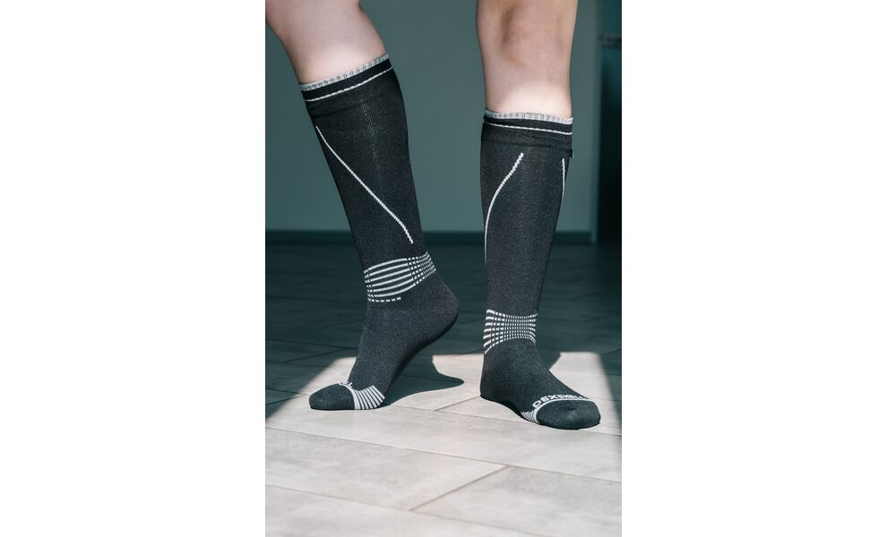 Спортивні водонепроникні шкарпетки Dexshell Longlite Socks 2.0 (Jet Black Grey), Колір: Jet Black Grey, Розмір: L (EU 43-46), зображення 7