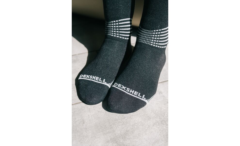 Спортивні водонепроникні шкарпетки Dexshell Longlite Socks 2.0 (Jet Black Grey), Колір: Jet Black Grey, Розмір: XL (EU 47-49), зображення 8