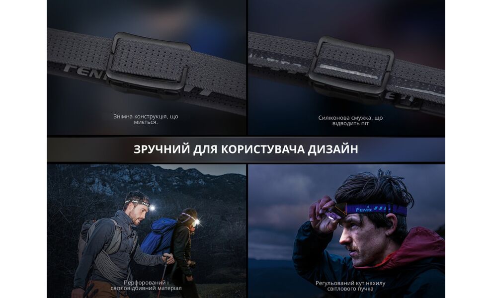 Налобний ліхтар акумуляторний Fenix HL12R V2.0 з червоним світлом, USB Type-C, Колір корпусу: Grey, зображення 13