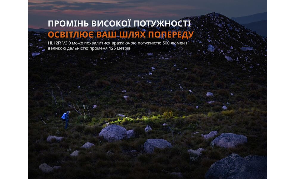 Налобний ліхтар акумуляторний Fenix HL12R V2.0 з червоним світлом, USB Type-C, Колір корпусу: Grey, зображення 6