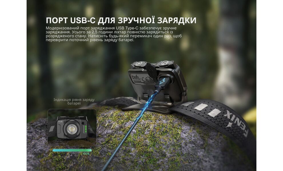 Налобний ліхтар акумуляторний Fenix HL12R V2.0 з червоним світлом, USB Type-C, Колір корпусу: Grey, зображення 10