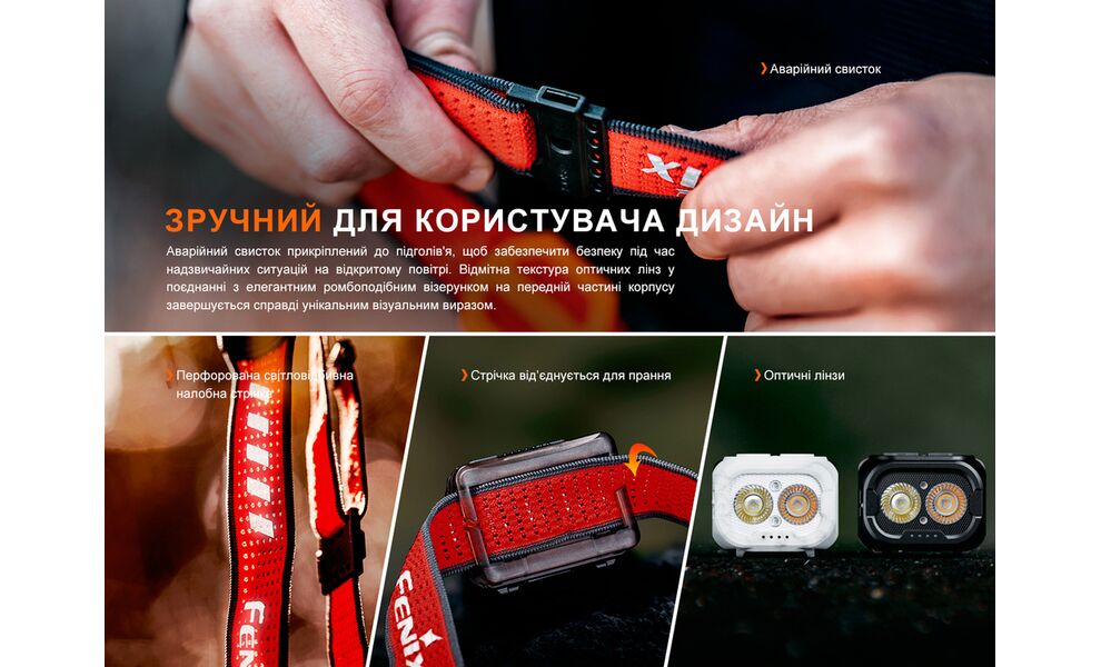 Налобний ліхтар з акумулятором Fenix HL18R-T V2.0 (Black) з червоним світлом, USB Type-C, Колір корпусу: Black, зображення 15