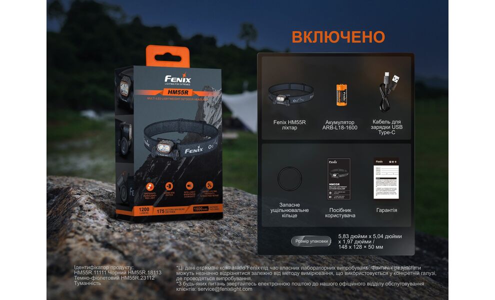 Налобний ліхтар з акумулятором Fenix HM55R (Nebula) з червоним світлом, USB Type-C, Колір корпусу: Nebula, зображення 21