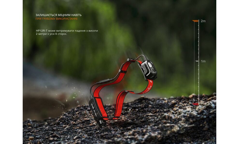 Налобний ліхтар з акумулятором Fenix HP12R-TB з червоним світлом, USB Type-C, зображення 12