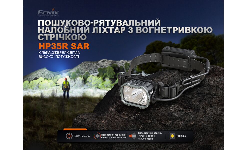 Налобний ліхтар акумуляторний з функцією павербанк Fenix HP35R SAR: USB Type-C, зображення 6