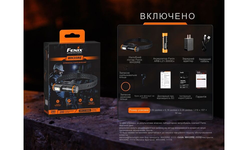 Налобний ліхтар з акумулятором Fenix WH35RE: USB Type-C, зображення 21