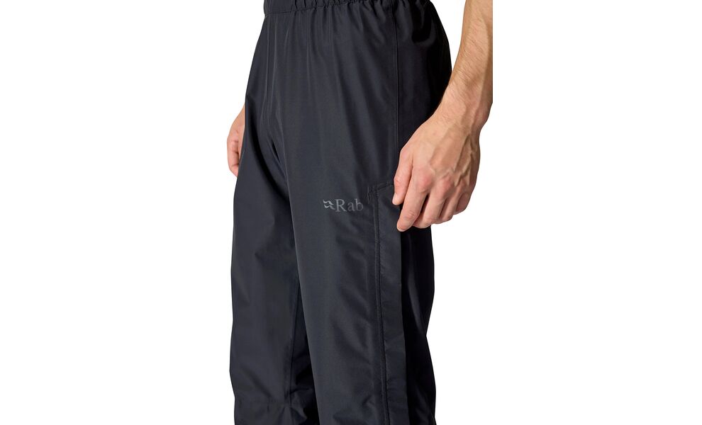 Штани чоловічі Rab Downpour - Regular (Black), Колір виробника: Black, Тип довжини: Regular, Розмір: L, зображення 3