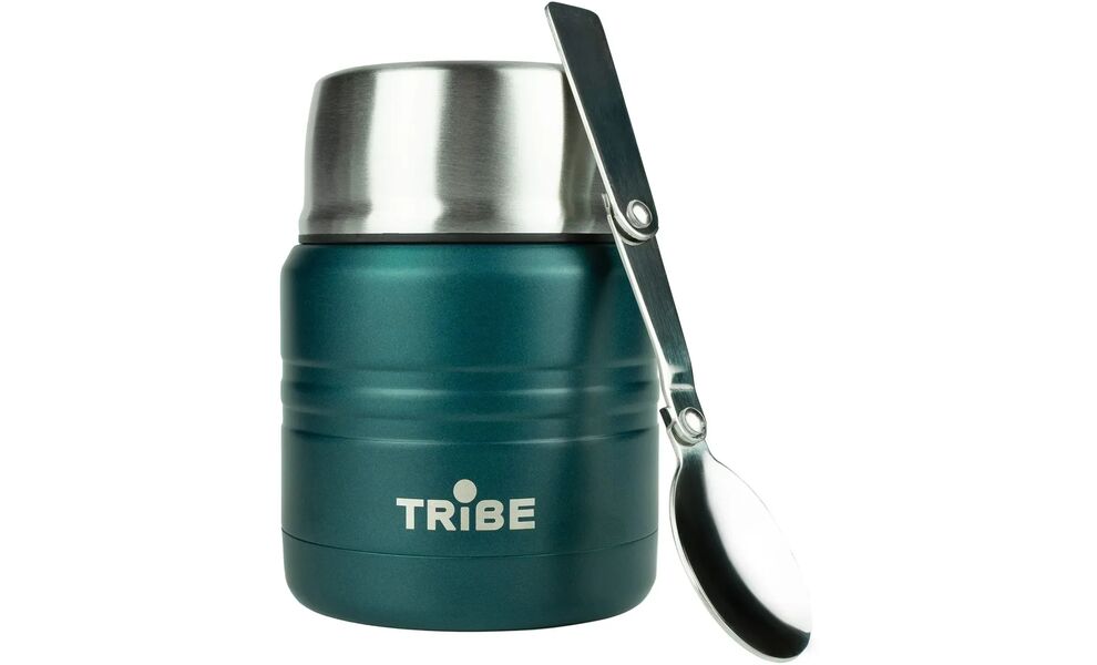 Термос для їжі з ложкою Tribe Food Jar (Ocean) на 350 мл, Об'єм: 350, Колір: Ocean, зображення 4