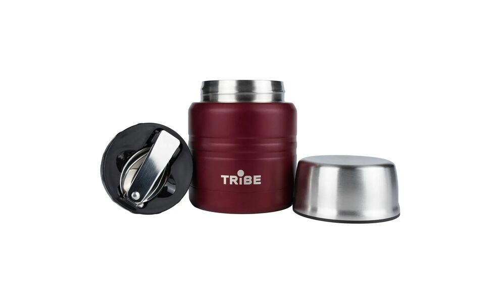 Термос для їжі з ложкою Tribe Food Jar (Red) на 350 мл, Об'єм: 350, Колір: Red, зображення 3