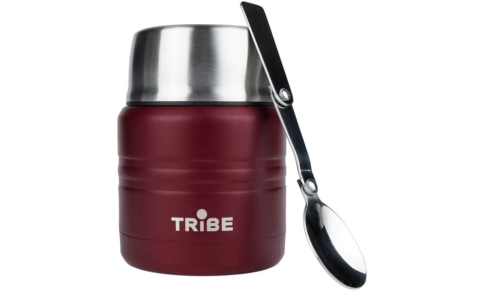 Термос для їжі з ложкою Tribe Food Jar (Red) на 350 мл, Об'єм: 350, Колір: Red, зображення 4