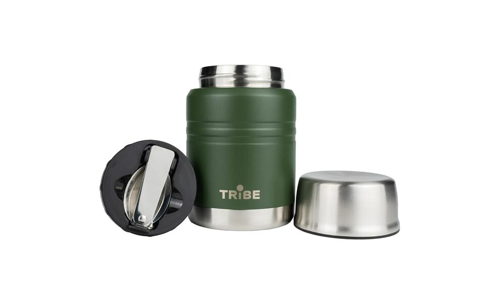 Термос для їжі з ложкою Tribe Food Jar (Olive) на 450 мл, Об'єм: 450, Колір: Olive, зображення 3