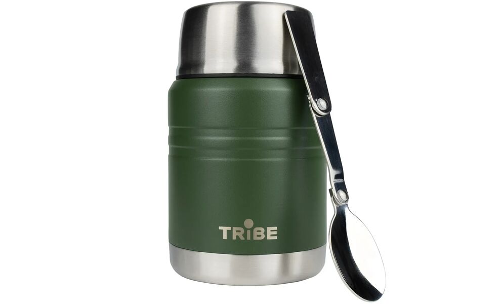 Термос для їжі з ложкою Tribe Food Jar (Olive) на 450 мл, Об'єм: 450, Колір: Olive, зображення 4