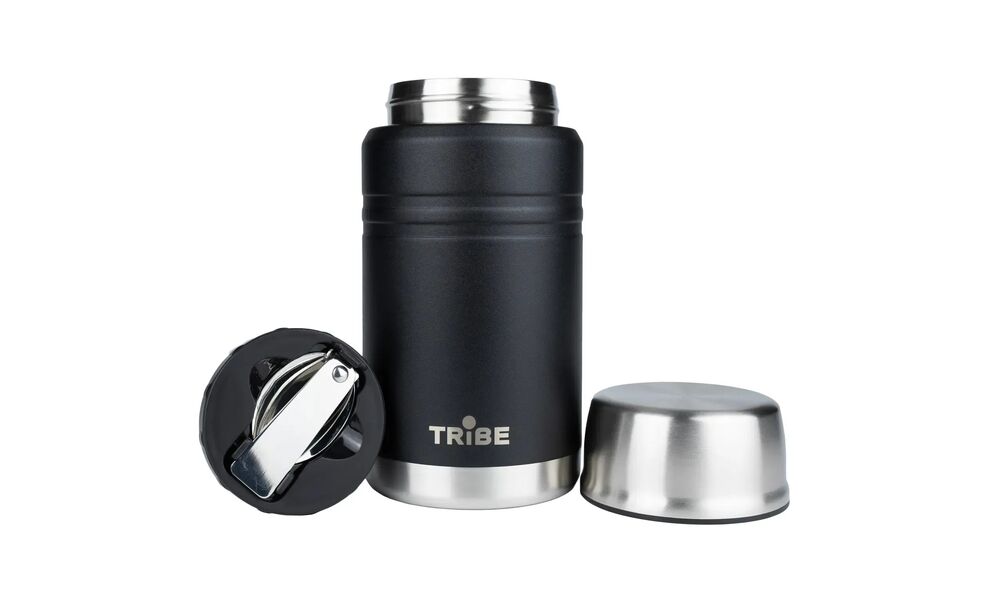 Термос для їжі з ложкою Tribe Food Jar (Black) на 700 мл, Об'єм: 700, Колір: Black, зображення 3