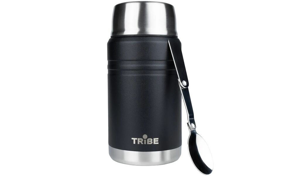 Термос для їжі з ложкою Tribe Food Jar (Black) на 700 мл, Об'єм: 700, Колір: Black, зображення 4