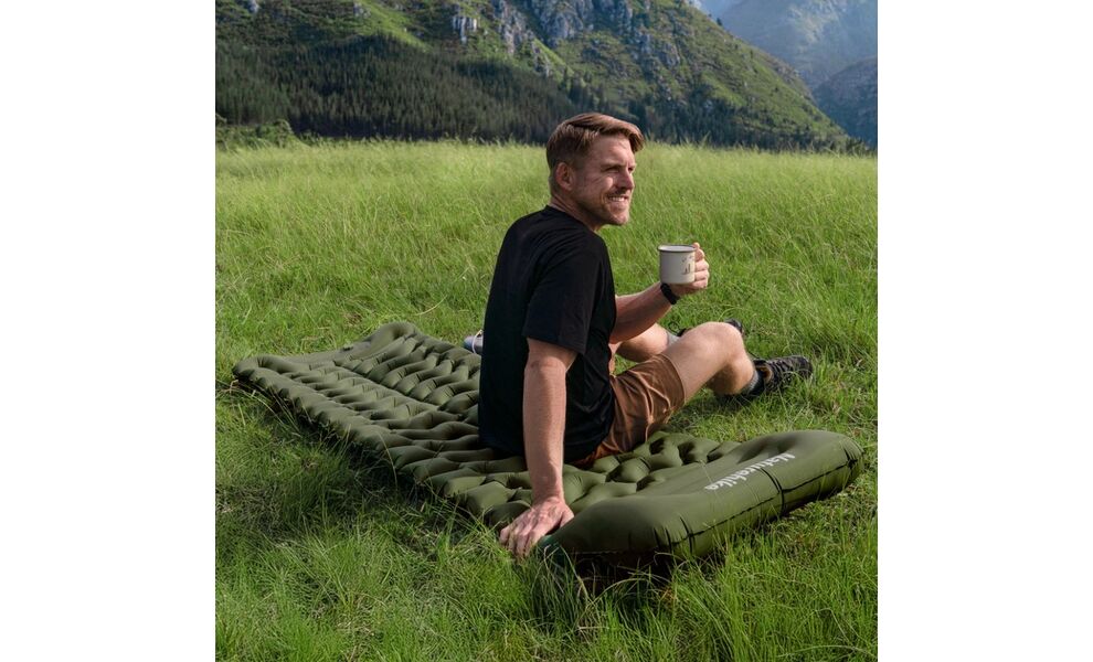 Надувний каремат Naturehike CNK2550WS019 (Blue): з мішком-насосом та подушкою, Тип розміру: Single, Колір виробника: Blue, зображення 7