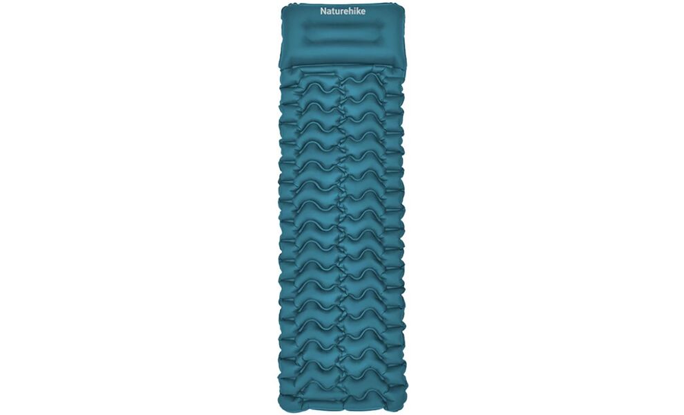 Надувний каремат Naturehike CNK2550WS019 (Blue): з мішком-насосом та подушкою, Тип розміру: Single, Колір виробника: Blue, зображення 2