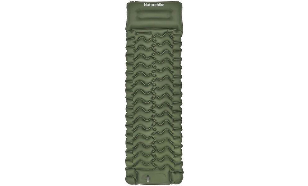 Надувний каремат Naturehike CNK2550WS019 (Green): з вбудованою помпою та подушкою, Товщина: 6,5, Тип розміру: Single, Колір виробника: Green, зображення 2