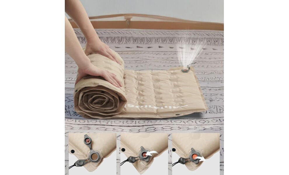 Самонадувний каремат Naturehike CNK2550WS025 (Green): з подушкою, зображення 3