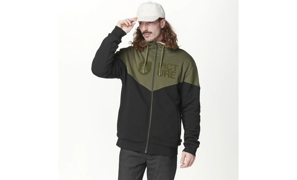 Толстовка чоловіча Picture Organic Basement Plush Zip Hoody - MSW360 (Tobacco Black), Колір виробника: Tobacco Black, Розмір: L, зображення 3