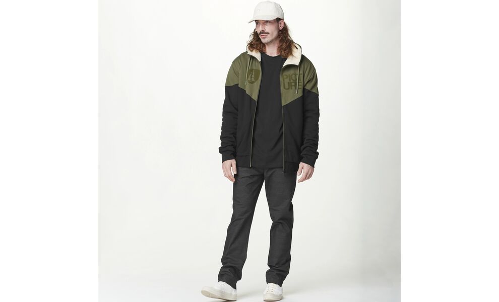 Толстовка чоловіча Picture Organic Basement Plush Zip Hoody - MSW360 (Tobacco Black), Колір виробника: Tobacco Black, Розмір: L, зображення 5