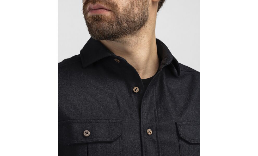 Сорочка чоловіча Aclima ReBorn 215 Woolshirt (276/Dark Grey Melange), Колір виробника: 276/Dark Grey Melange, Розмір: M, зображення 6