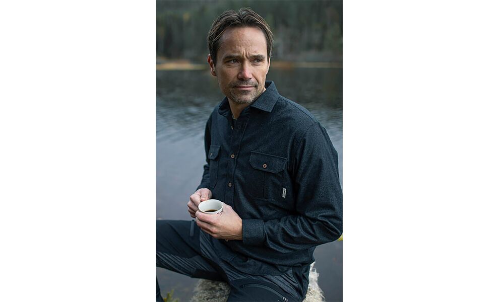 Сорочка чоловіча Aclima ReBorn 215 Woolshirt (276/Dark Grey Melange), Колір виробника: 276/Dark Grey Melange, Розмір: L, зображення 8