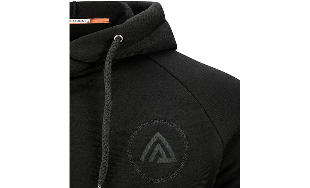 Худі чоловіче Aclima FleeceWool 250 Hoodie (123/Jet Black), Колір виробника: 123/Jet Black, Розмір: L, зображення 6