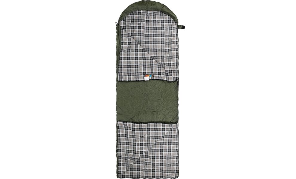 Демісезонний кемпінговий спальник-ковдра Tramp Ember+ Regular до 5°C: з капюшоном, Максимальний зріст користувача: 190, Колір: Olive, Сторона застібки: права, зображення 3