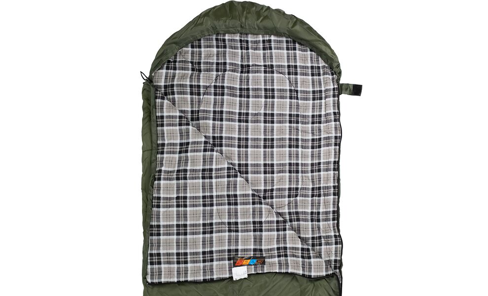 Демісезонний кемпінговий спальник-ковдра Tramp Ember+ Regular до 5°C: з капюшоном, Максимальний зріст користувача: 190, Колір: Olive, Сторона застібки: ліва, зображення 4