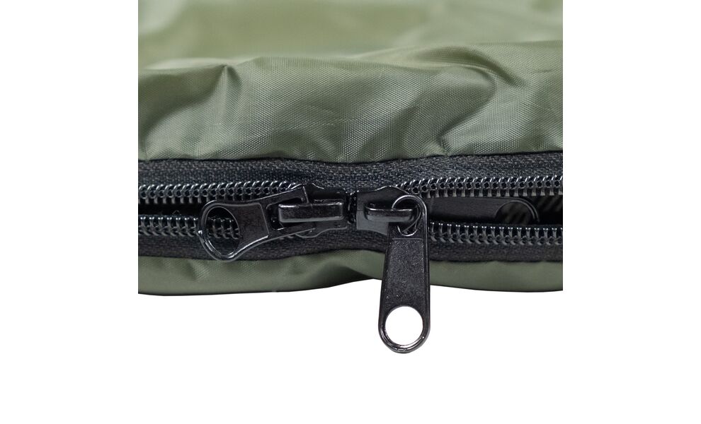 Демісезонний кемпінговий спальник-ковдра Tramp Ember+ Long до 5°C: широкий, з капюшоном, Максимальний зріст користувача: 190, Колір: Olive, Сторона застібки: ліва, зображення 5