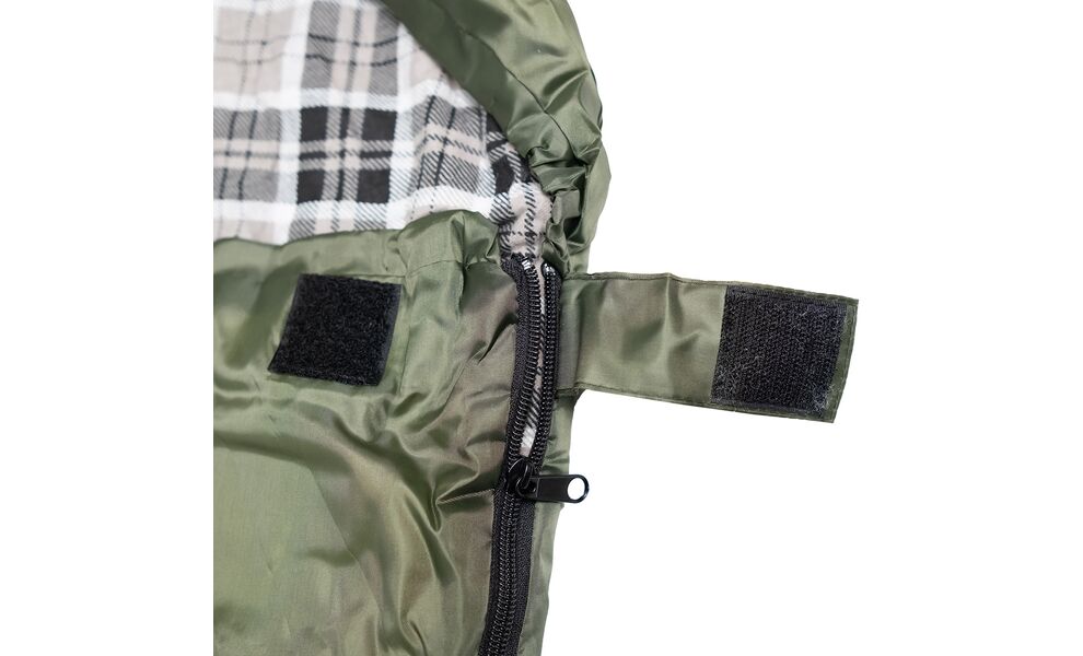 Демісезонний кемпінговий спальник-ковдра Tramp Ember+ Regular до 5°C: з капюшоном, Максимальний зріст користувача: 190, Колір: Olive, Сторона застібки: ліва, зображення 6