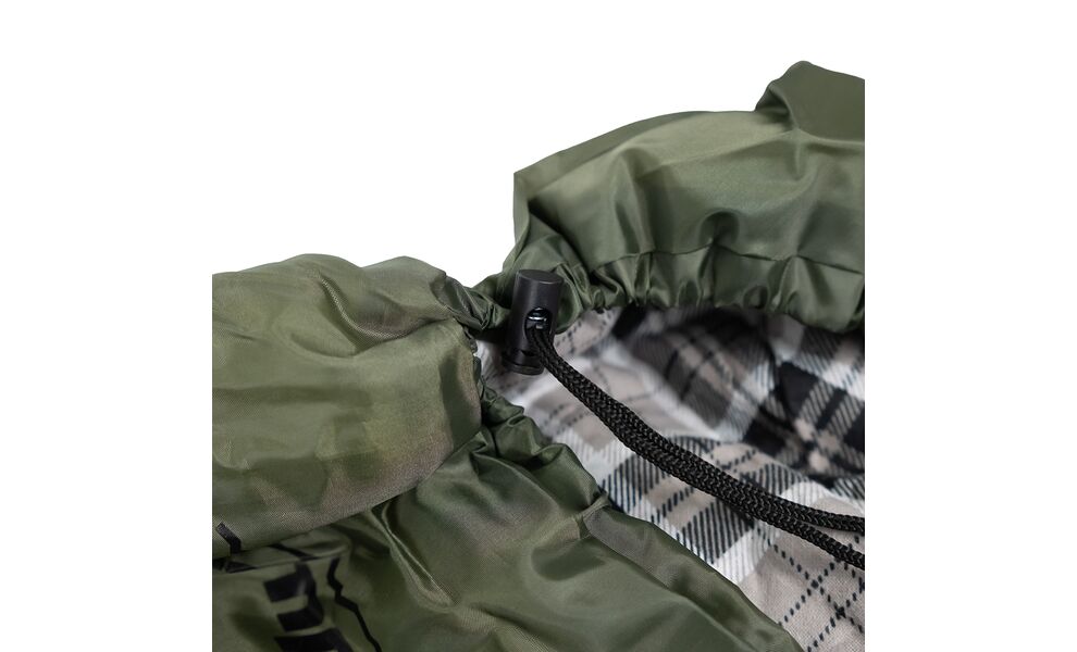 Демісезонний кемпінговий спальник-ковдра Tramp Ember+ Long до 5°C: широкий, з капюшоном, Максимальний зріст користувача: 190, Колір: Olive, Сторона застібки: ліва, зображення 7