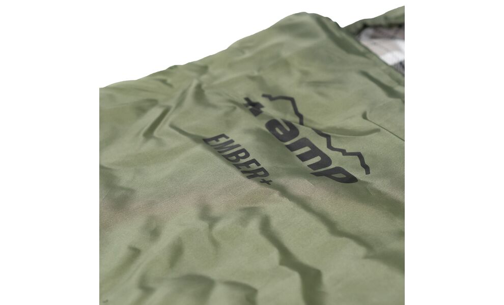 Демісезонний кемпінговий спальник-ковдра Tramp Ember+ Long до 5°C: широкий, з капюшоном, Максимальний зріст користувача: 190, Колір: Olive, Сторона застібки: ліва, зображення 8