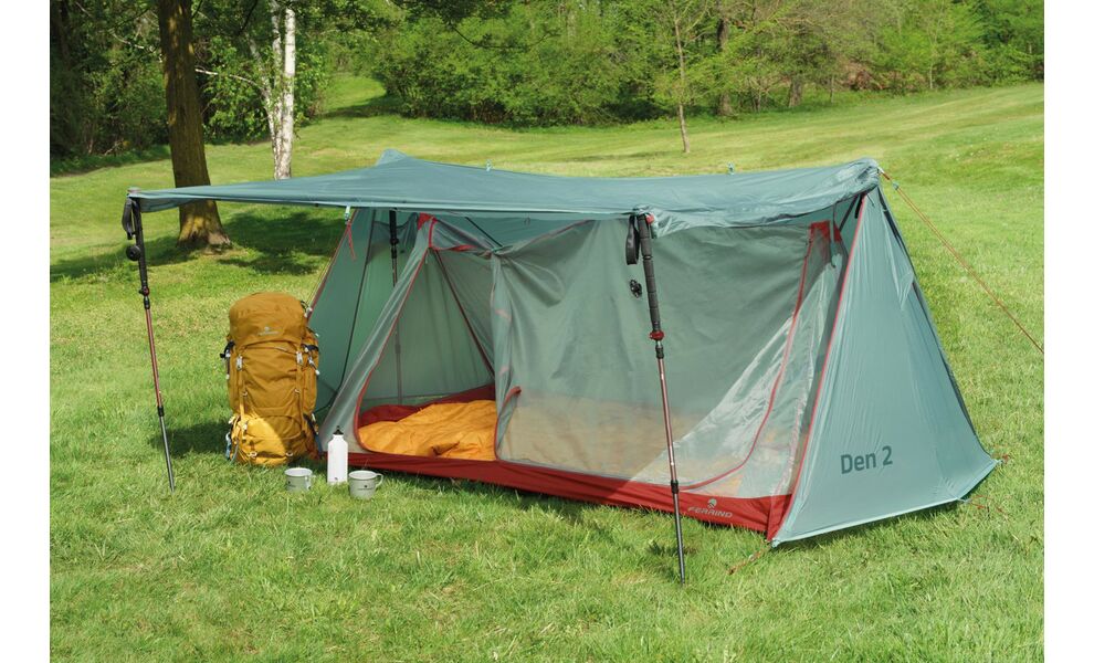 2-місний ультралегкий намет Ferrino Den 2: без каркасу, двошаровий, Кількість місць: 2, Колір: Blue, зображення 7