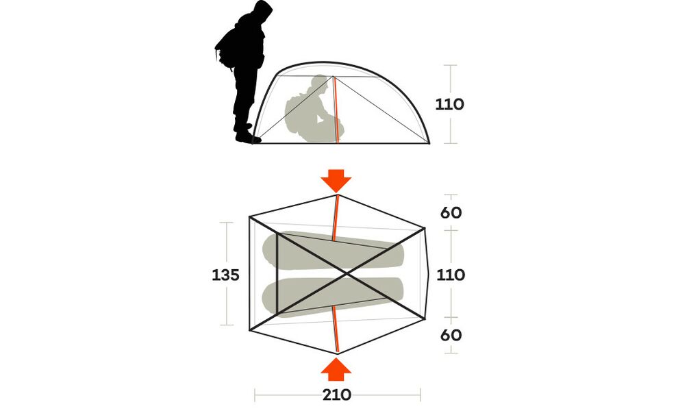 2-місний ультралегкий намет Ferrino Nemesi 2 Pro (Green): двошаровий, Кількість місць: 2, Колір: Green, зображення 2