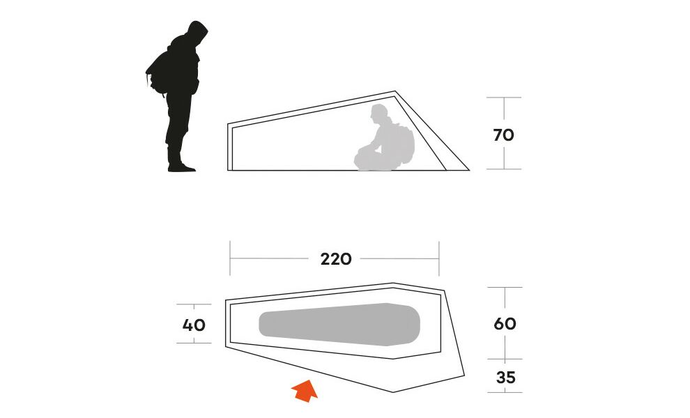 1-місний ультралегкий намет Ferrino Piuma 1: двошаровий, Кількість місць: 1, Колір: Blue, зображення 2