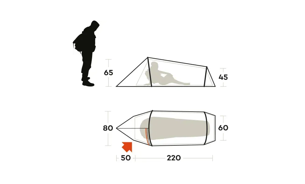 1-місний ультралегкий намет Ferrino Sling 1 (Blue): двошаровий, Кількість місць: 1, Колір: Blue, зображення 2