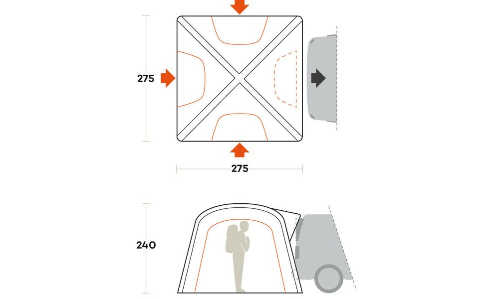 Кемпінговий надувний шатер для авто Ferrino Wanderer Trunk, зображення 2