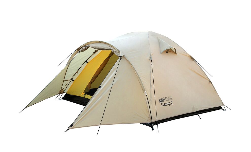 2-місний намет Tramp Camp 2 (Sand): двошаровий, з тамбуром, Кількість місць: 2, Колір: Sand/Black, зображення 3