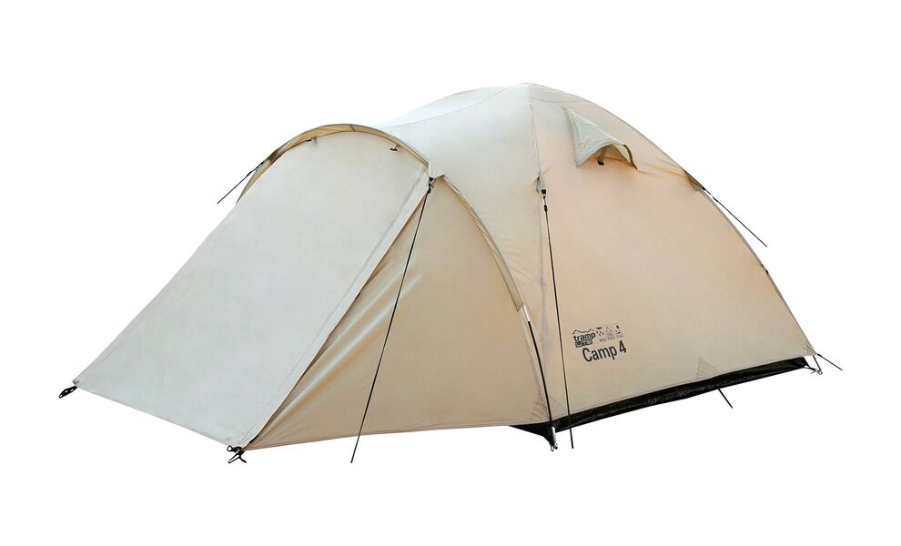 4-місний намет Tramp Camp 4 (Sand): двошаровий, з тамбуром, Кількість місць: 4, Колір: Sand/Black, зображення 5