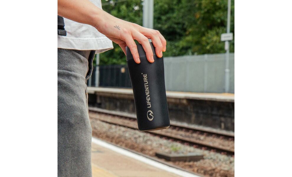 Термокружка для кави Lifeventure One Touch (Black) на 350 мл: герметична кришка, Об'єм: 350, Колір: Black, зображення 4