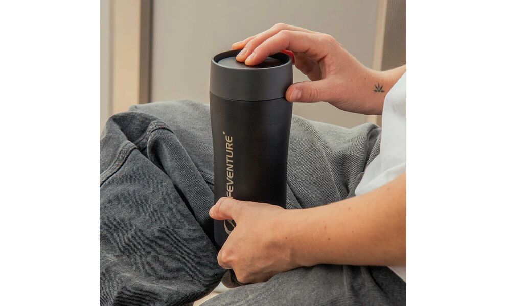Термокружка для кави Lifeventure One Touch (Black) на 350 мл: герметична кришка, Об'єм: 350, Колір: Black, зображення 5