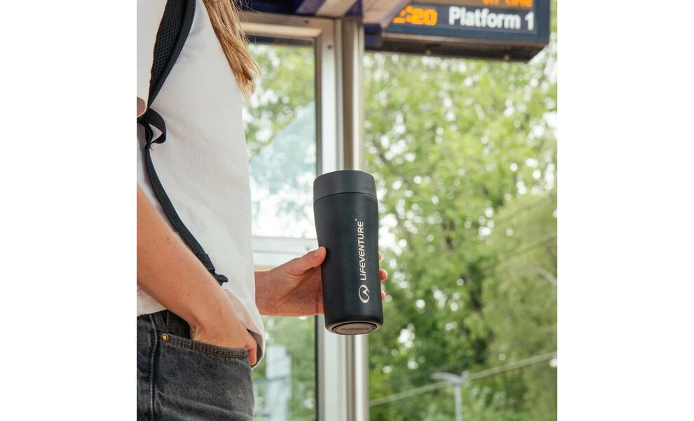 Термокружка для кави Lifeventure One Touch (Black) на 350 мл: герметична кришка, Об'єм: 350, Колір: Black, зображення 6
