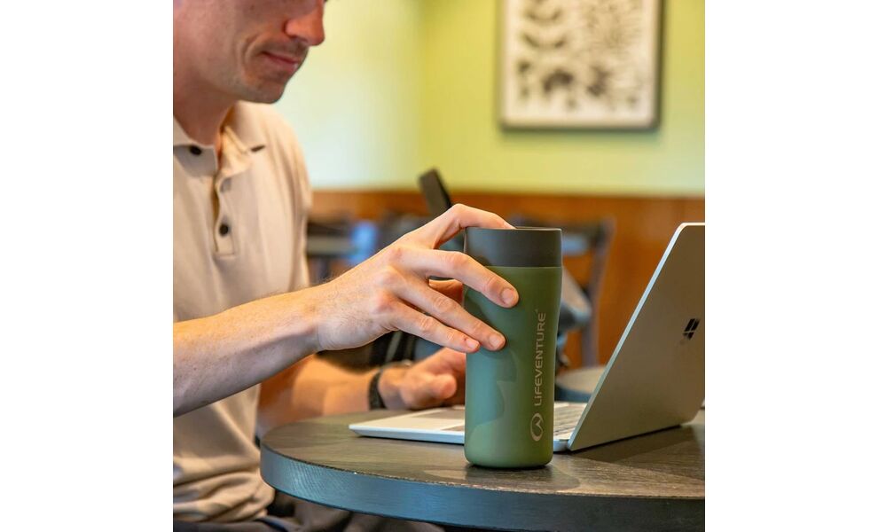 Термокружка для кави Lifeventure One Touch (Khaki) на 350 мл: герметична кришка, Об'єм: 350, Колір: Khaki, зображення 5