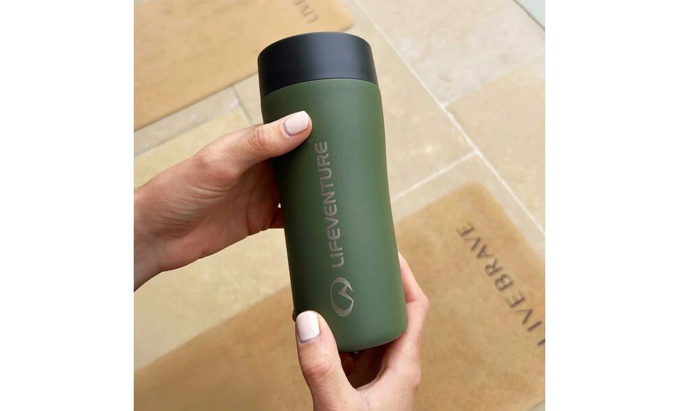 Термокружка для кави Lifeventure One Touch (Khaki) на 350 мл: герметична кришка, Об'єм: 350, Колір: Khaki, зображення 6