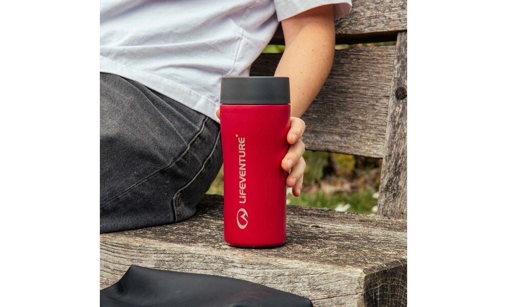 Термокружка для кави Lifeventure One Touch (Red) на 350 мл: герметична кришка, Об'єм: 350, Колір: Red, зображення 5