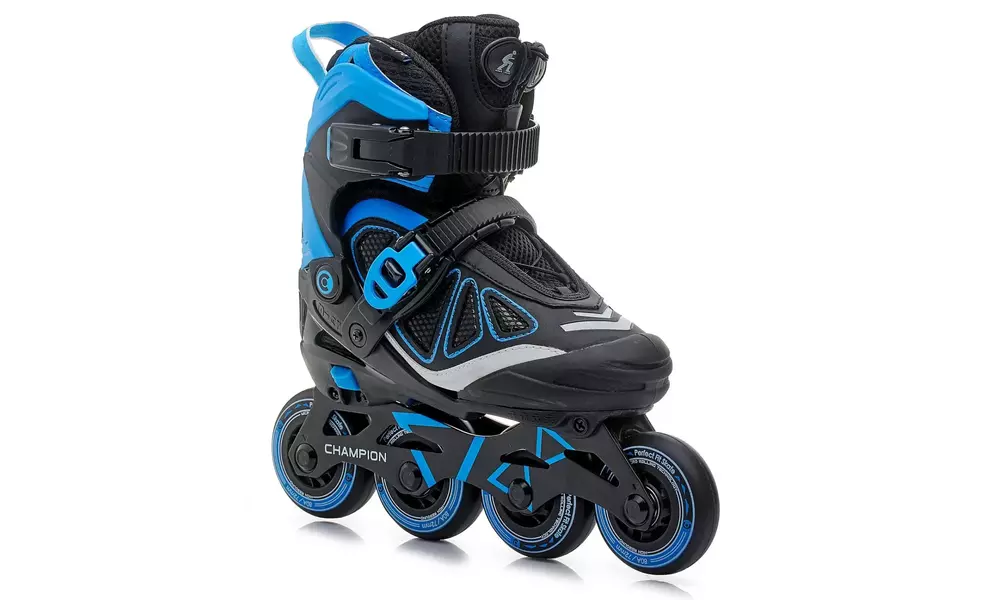 Дитячі роликові ковзани Micro Champion (Blue/Black), інлайн, Колір виробника: Blue/Black, Розмір виробника: 37-40, зображення 4