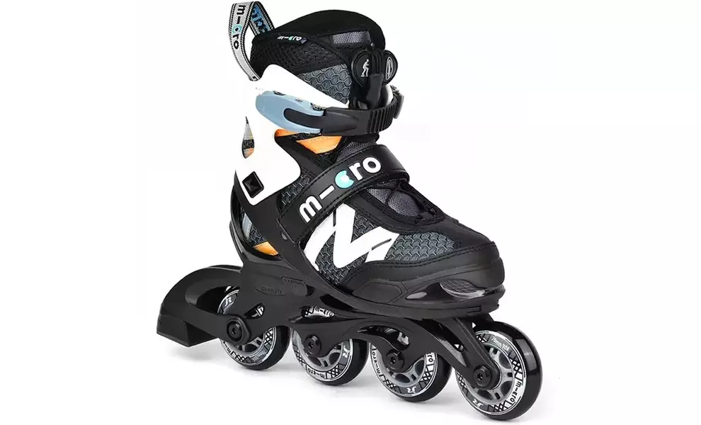 Дитячі роликові ковзани Micro Shaper (Black/White), інлайн, Колір виробника: Black/White, Розмір виробника: 29-32, зображення 2