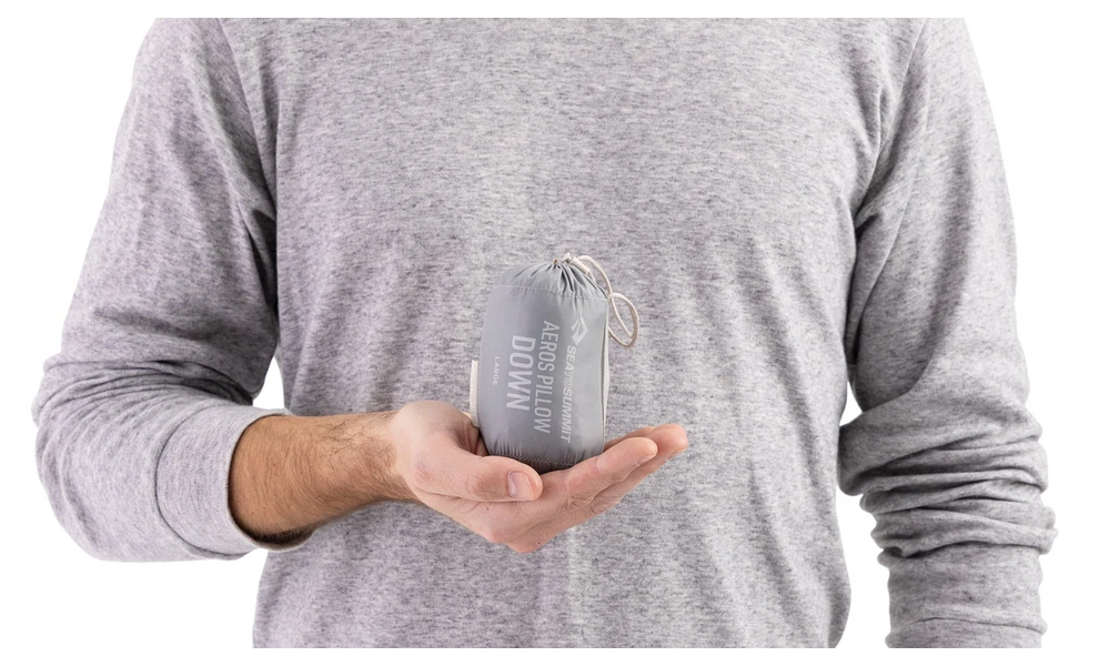 Туристична надувна подушка Sea to Summit Aeros Down - Large, Тип розміру: Large, Колір виробника: Neutral Grey, зображення 2