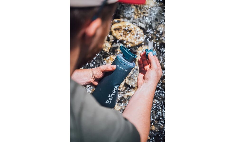 М'яка пляшка з фільтром для води Katadyn BeFree AC (Slate Blue) на 1 л, Об'єм резервуару: 1000, Колір резервуару: Slate Blue, зображення 9